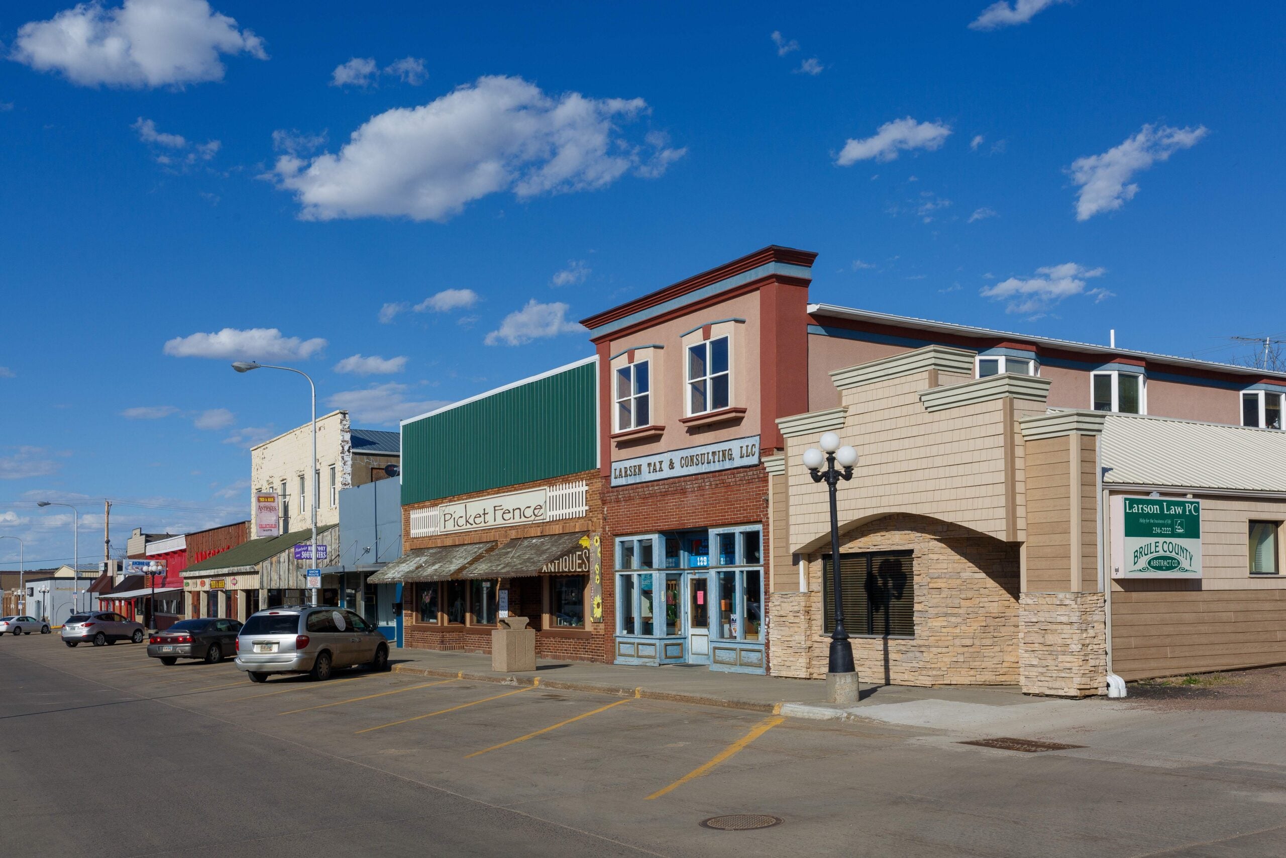 A street is seen in Chamberlain, South Dakota, during the novel coronavirus pandemic on April 21, 2020. - For months, sparsely populated South Dakota watched as the coronavirus ravaged far-off coastal cities. The state now has one of the largest outbreaks in the US, but its governor refuses to impose a lockdown. (Photo by Kerem Yucel / AFP) (Photo by KEREM YUCEL/AFP via Getty Images)