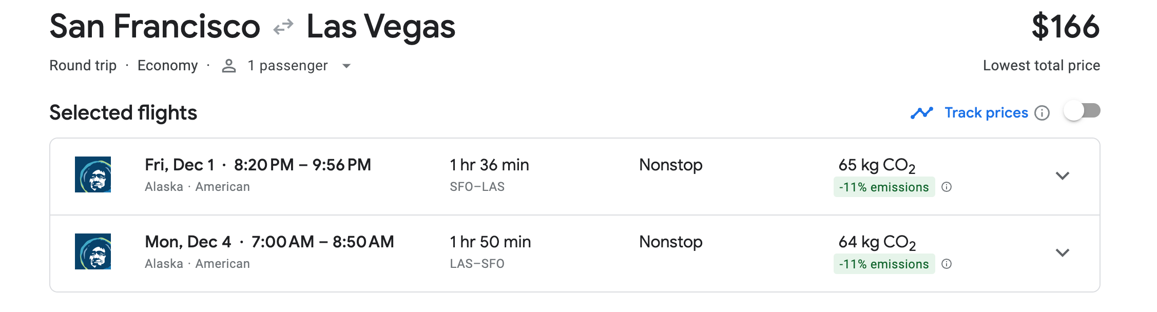 SFO-LAS-SFO