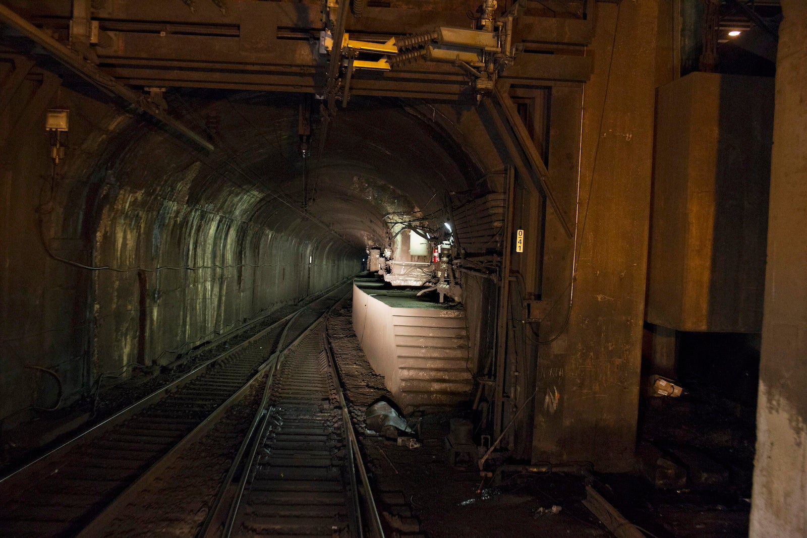 The north tube of the North River Tunnel under the Hudson River in New York