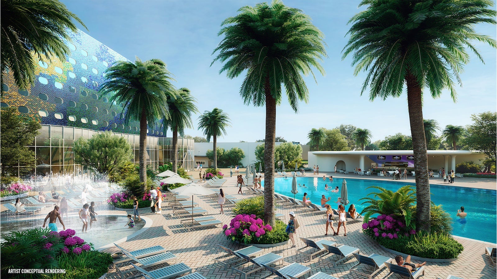 Artist rendering of pool at Universal resort