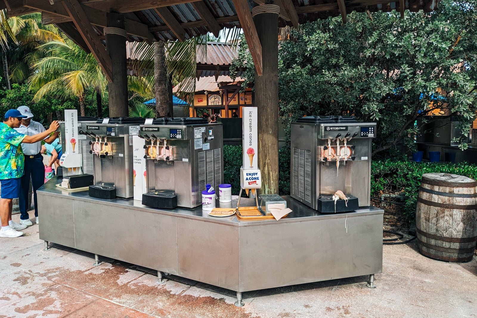 Self-serve ice cream on Castaway Cay.