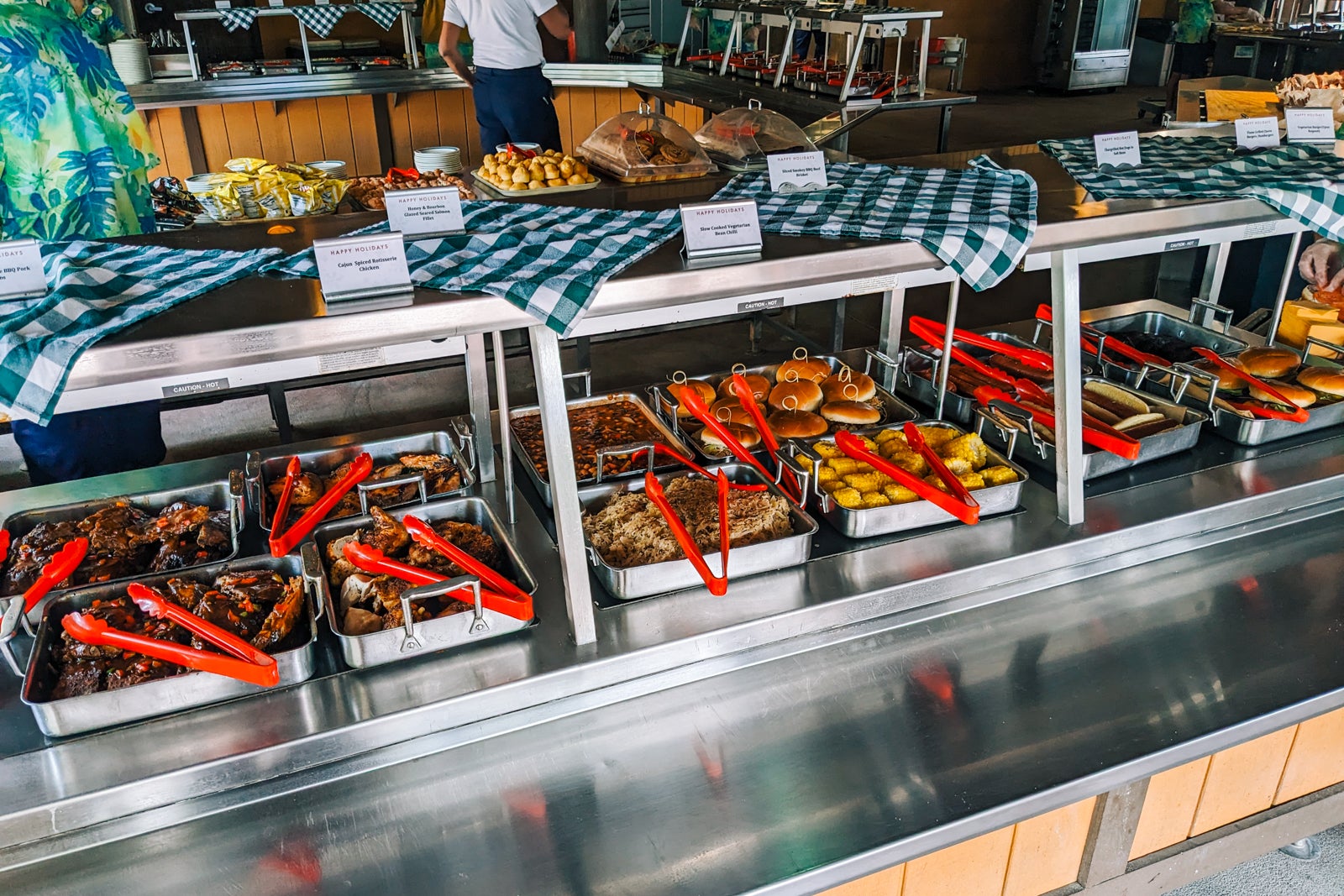 Buffet of barbecue fixins on Castaway Cay