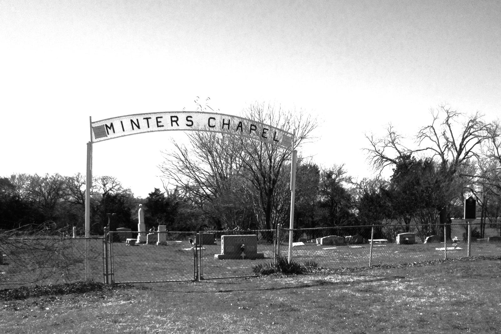 The cemetery of Minters Chapel, a Methodist Church relocated from airport property in 1967.