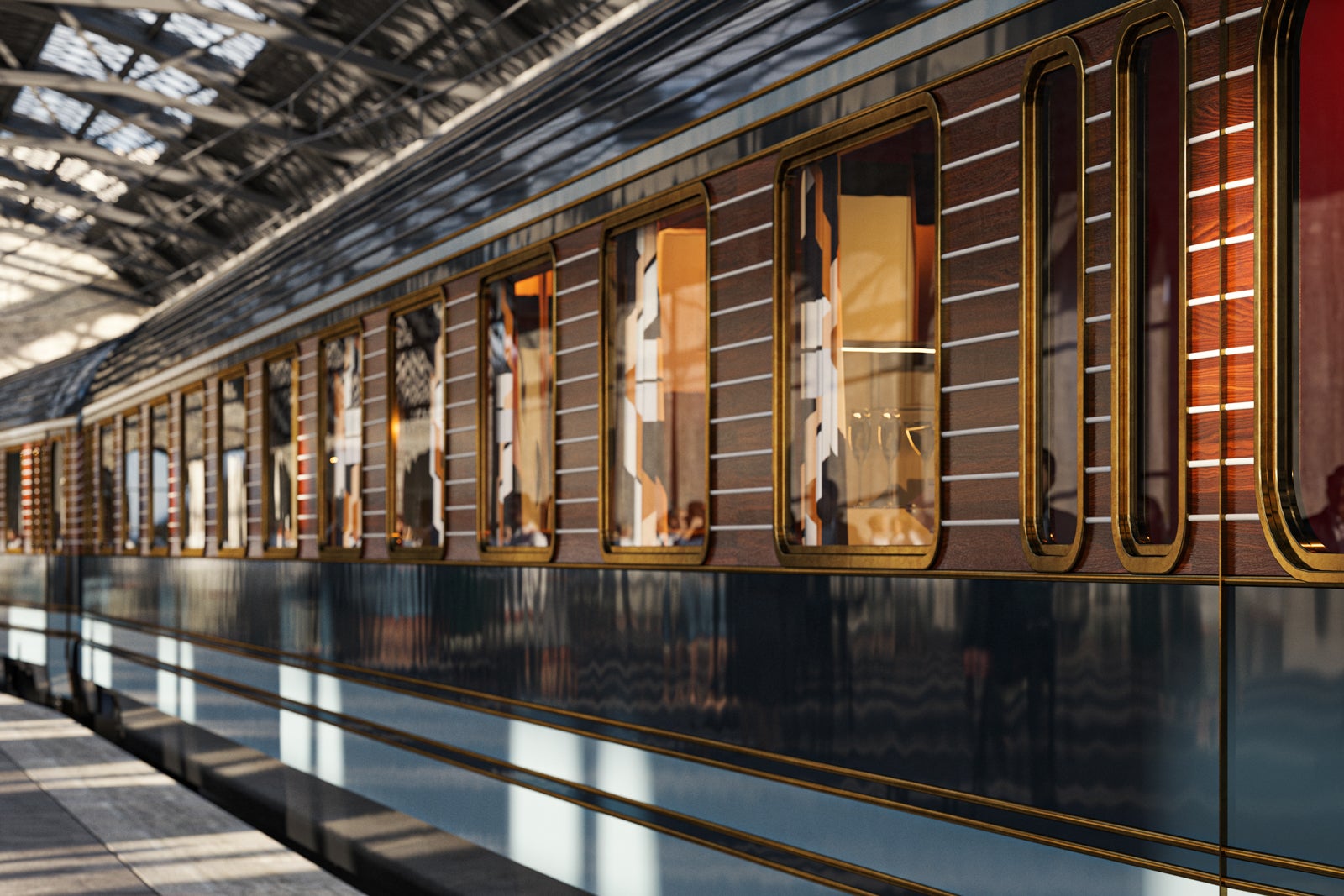 side of train car in station