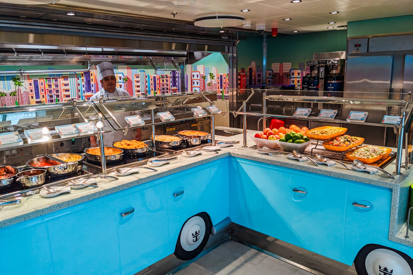 Buffet stations at Surfside Eatery