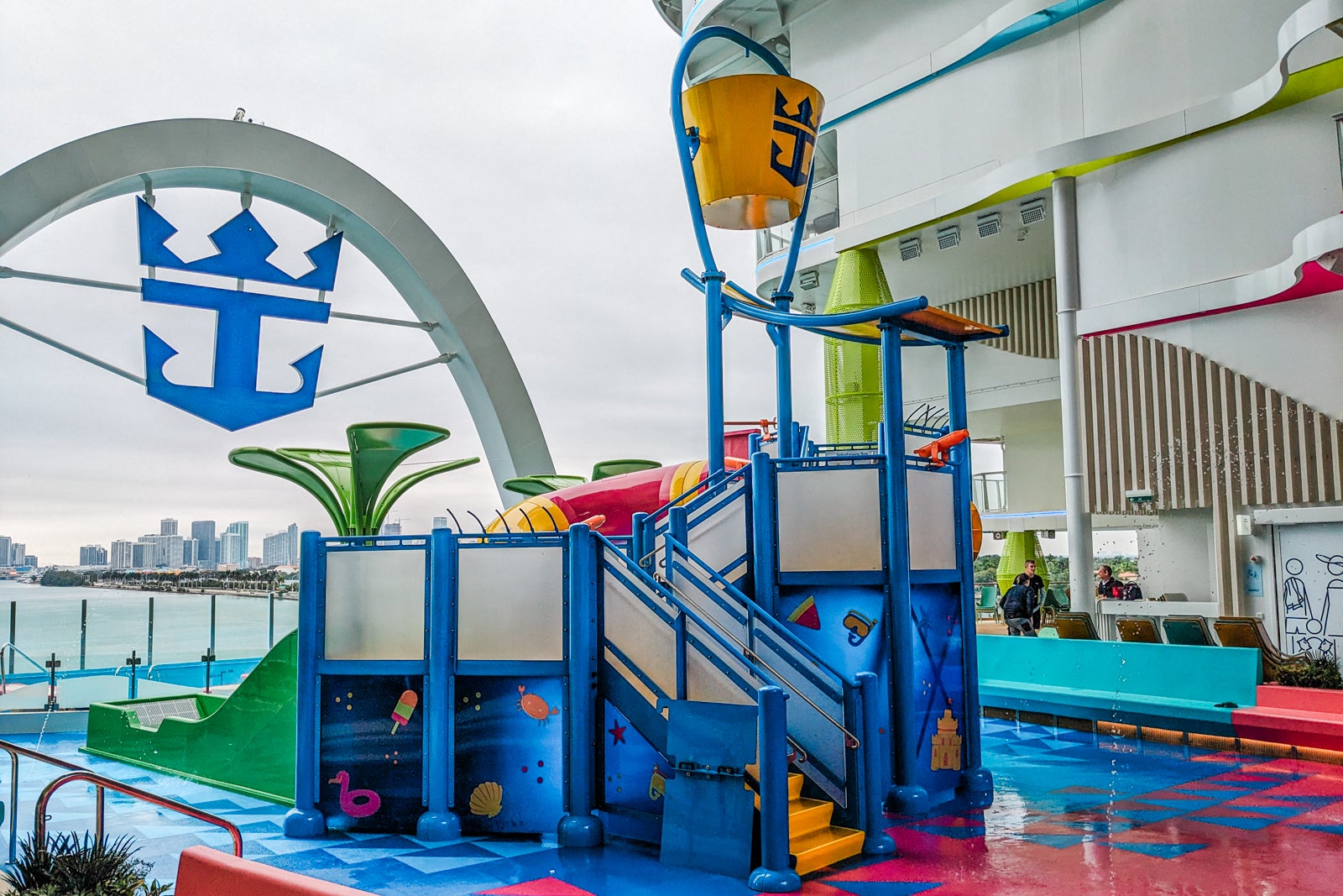 Splash playground with dump bucket on Icon of the Seas cruise ship