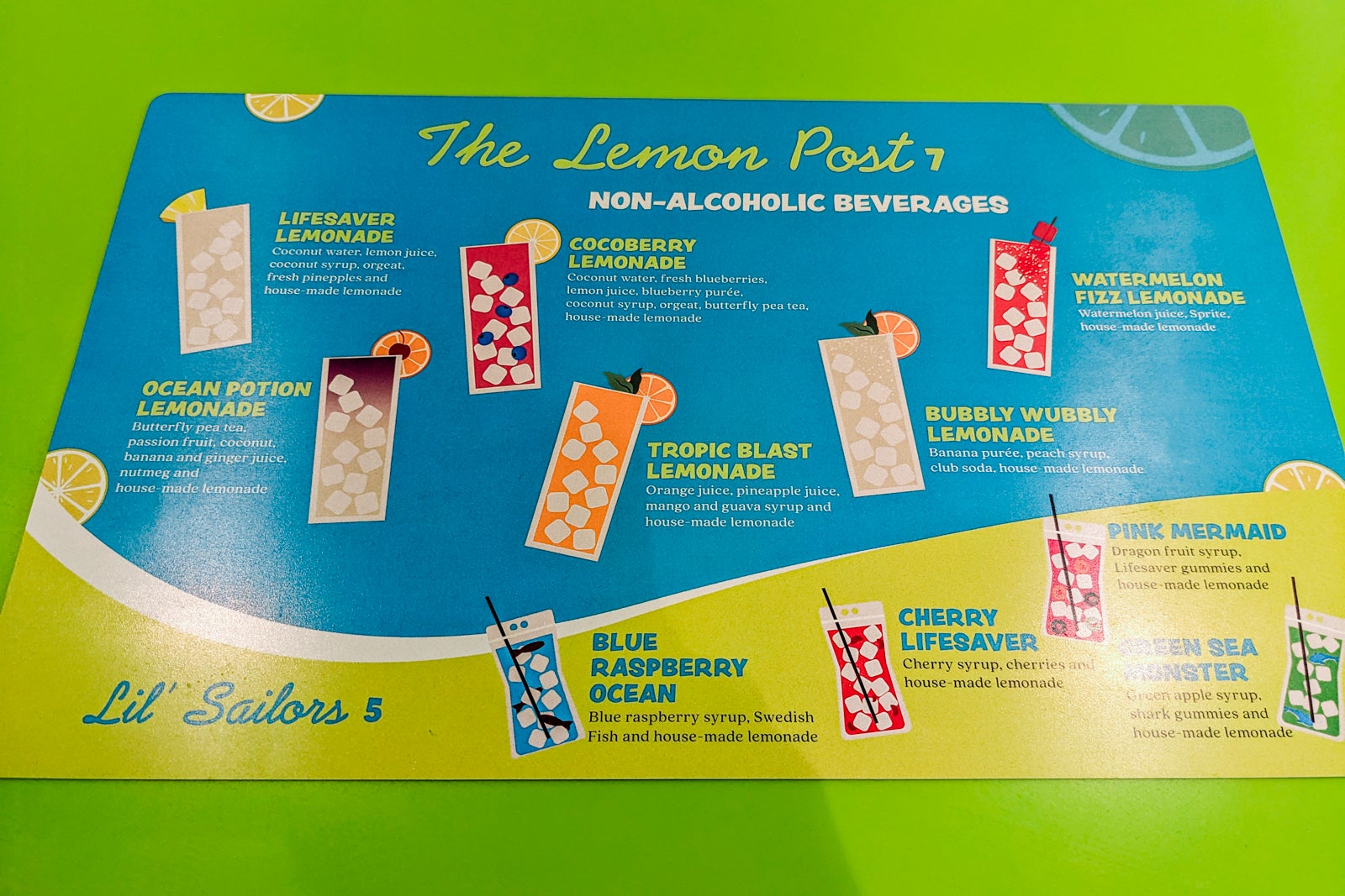 The Lemon Post Bar mocktail menu