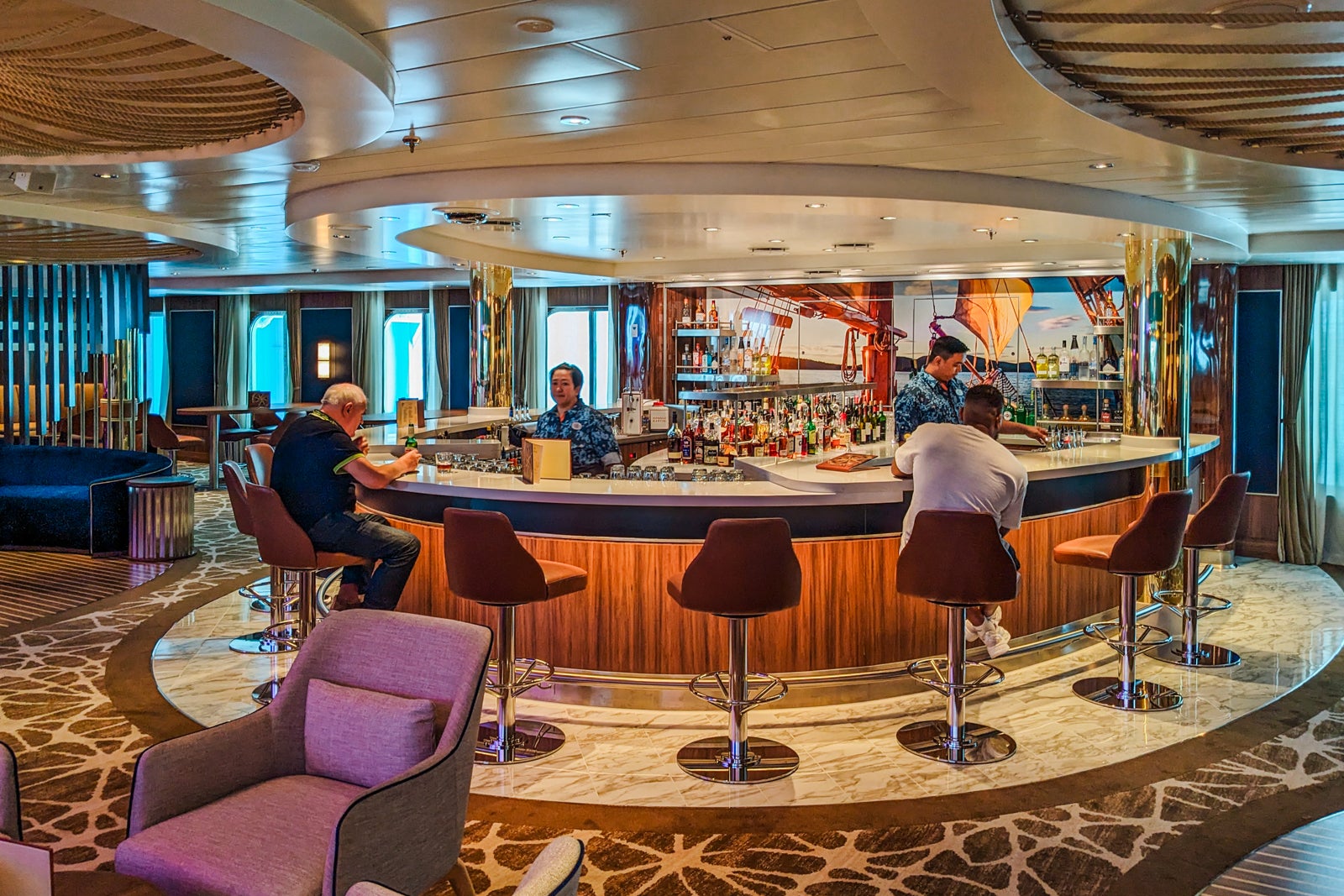 Nautical-themed Schooner Bar on Icon of the Seas