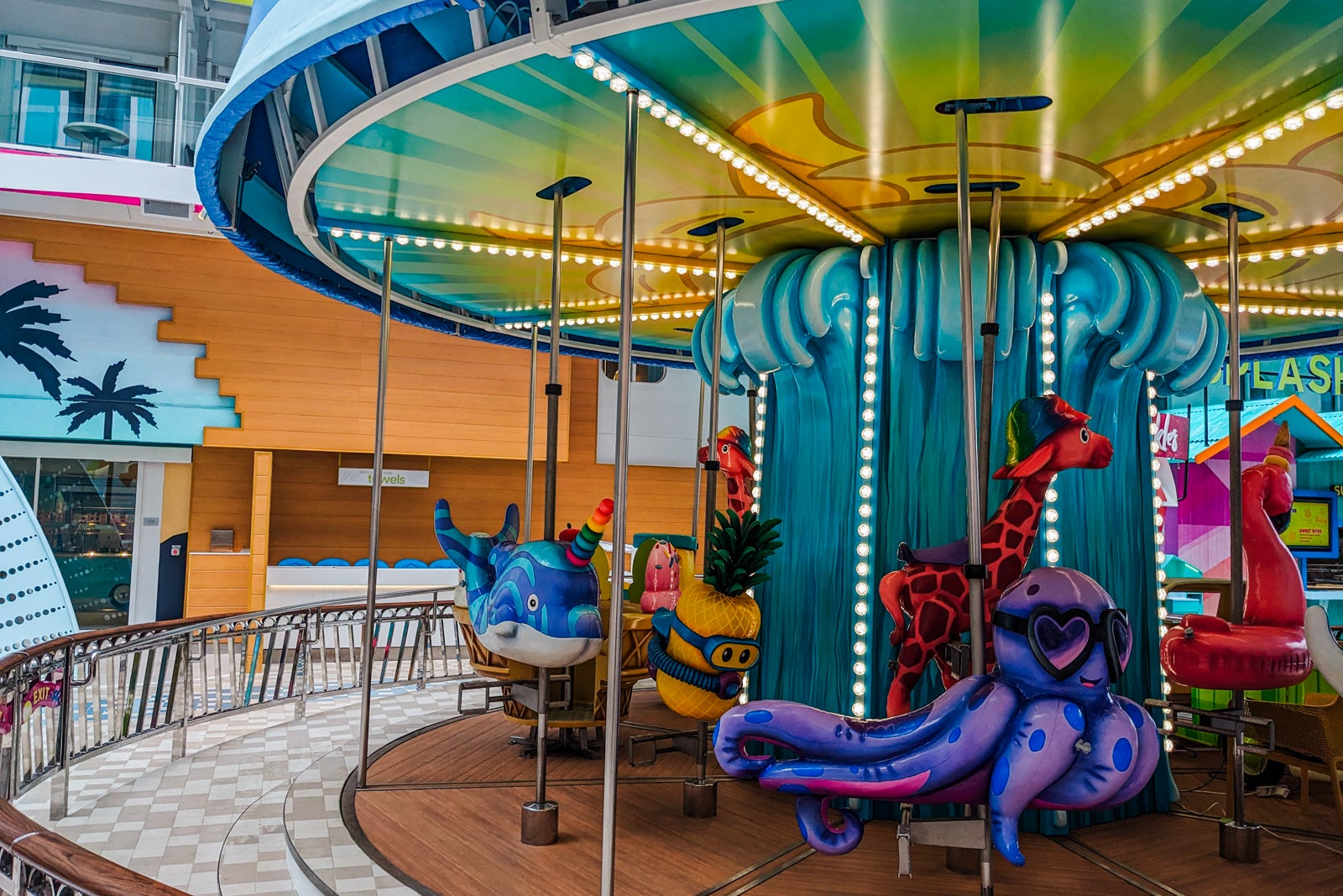Surfside carousel with whimsical sea creatures