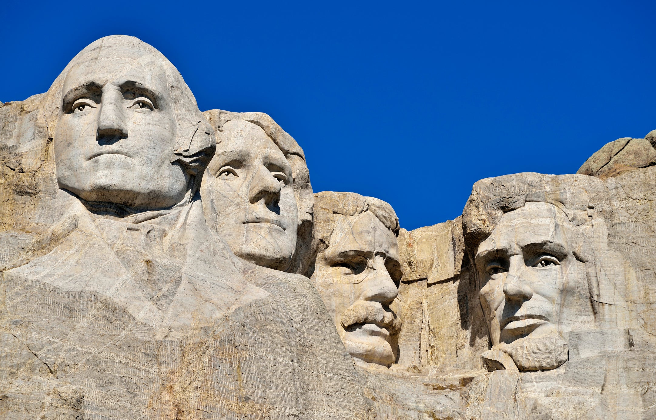 The famous Mount Rushmore National Monument in South Dakota