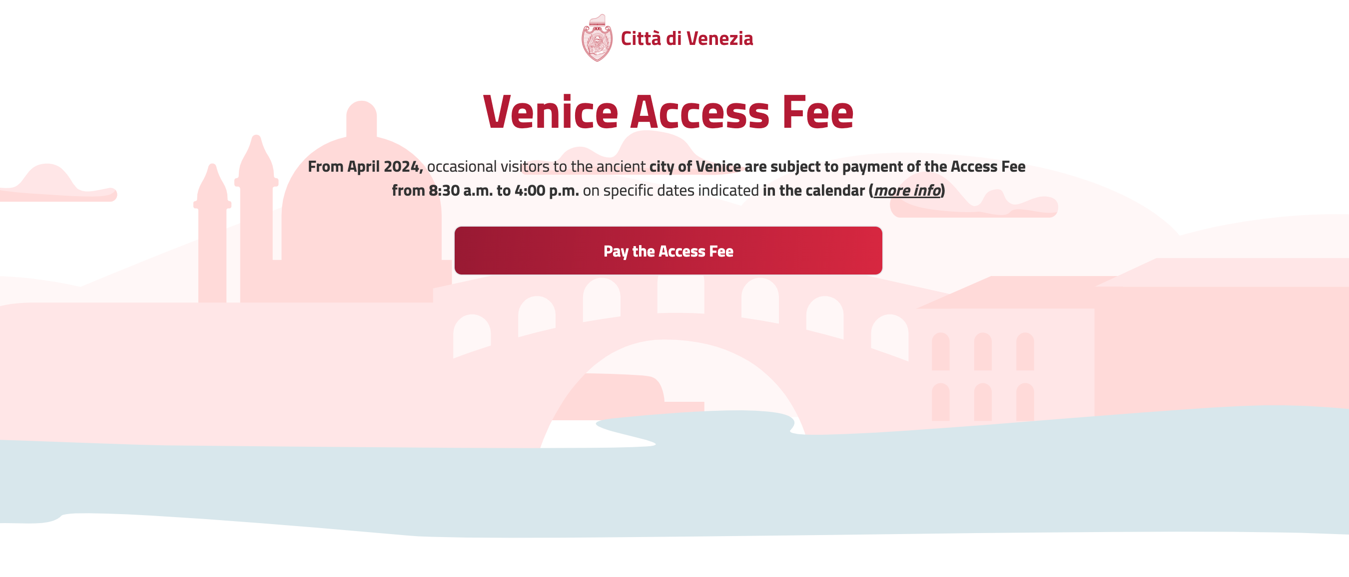 venice access fee info