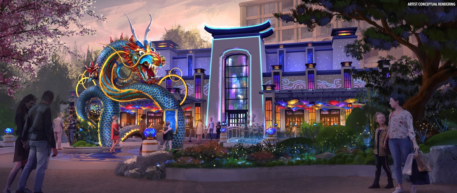 artist rendering of The Blue Dragon Pan-Asian