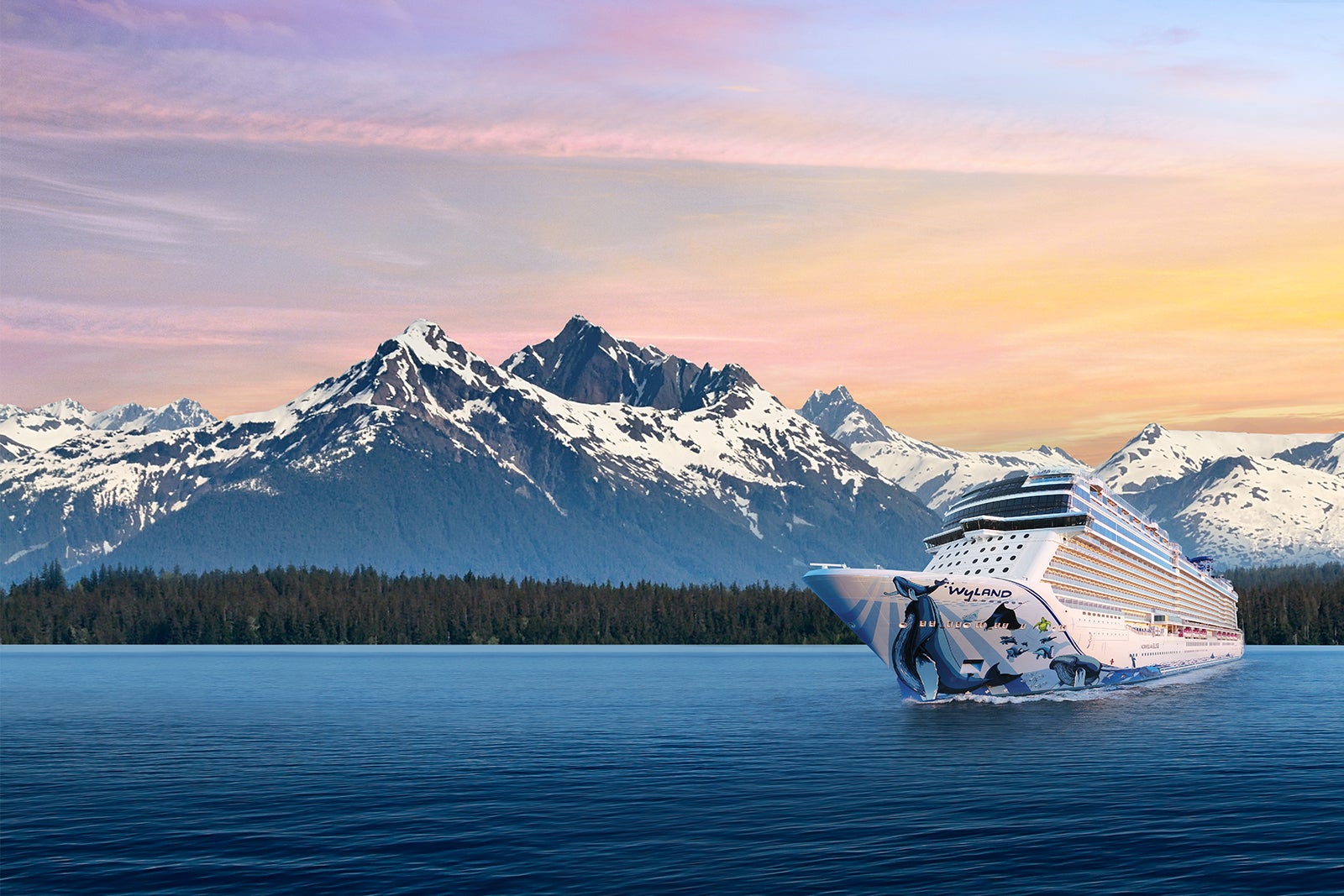 Norwegian Bliss cruise ship in Alaska.