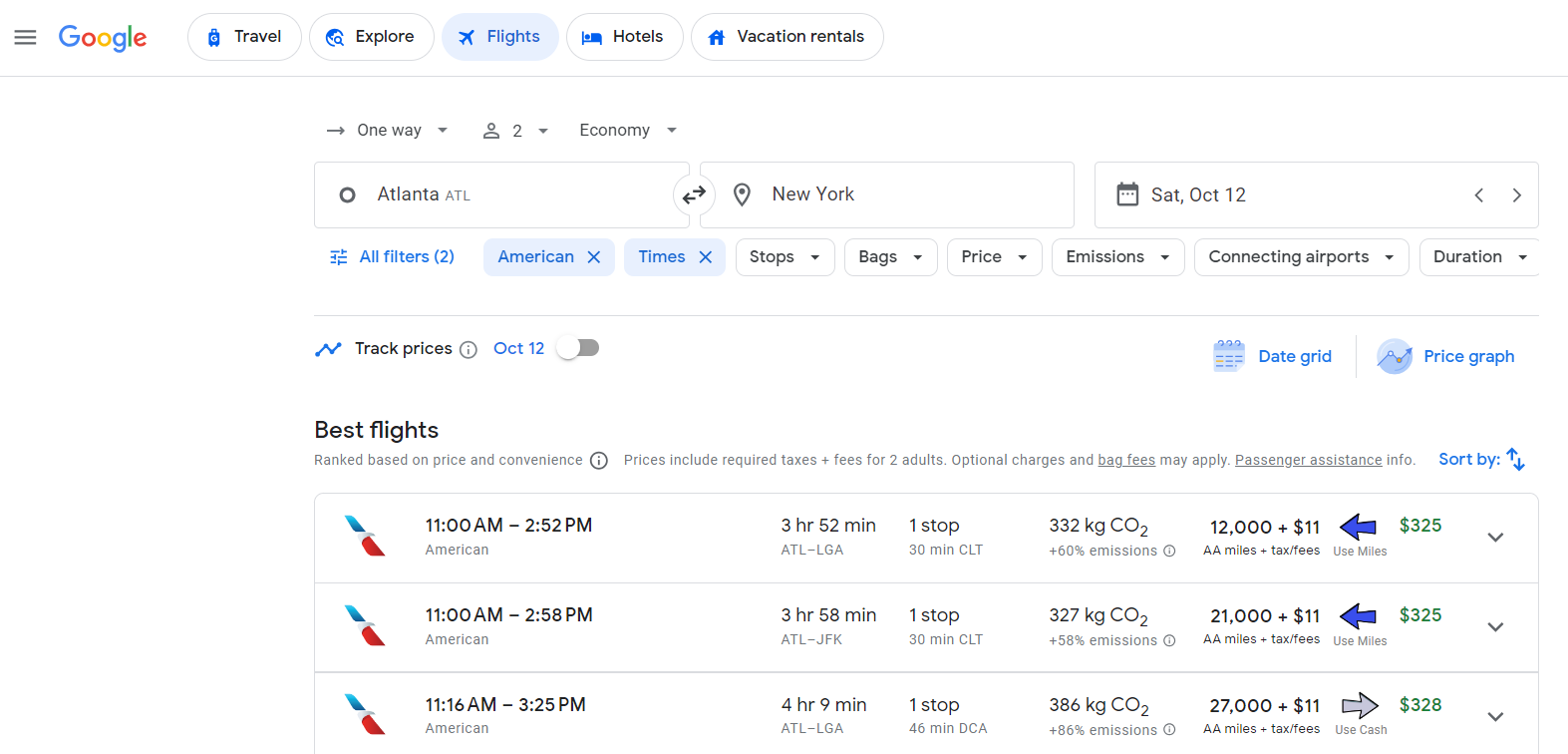 Points Path Extension for Google Flights