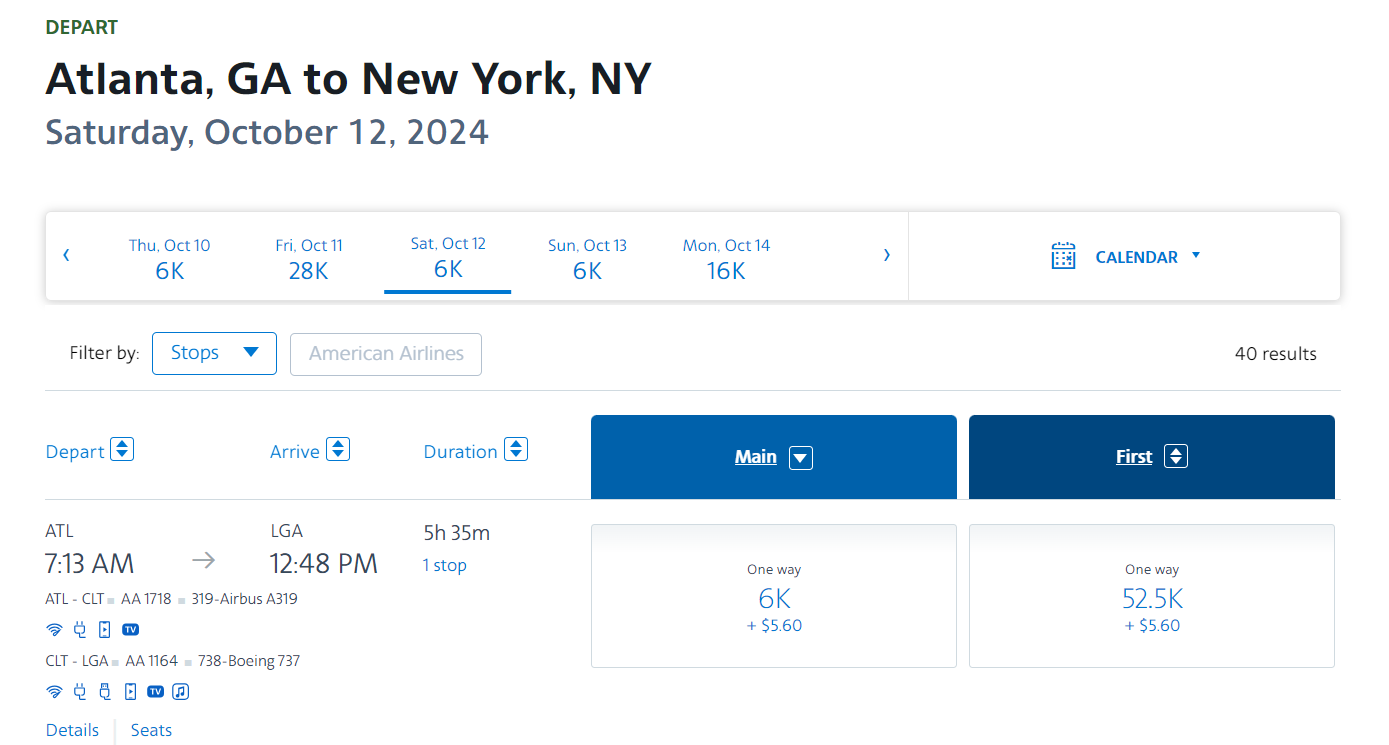 Booking an American AAdvantage award