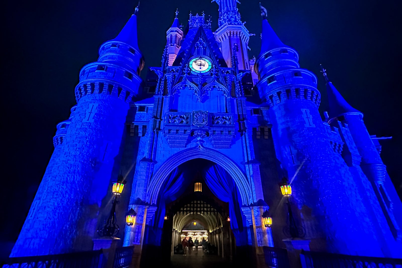 Cinderella Castle at night.