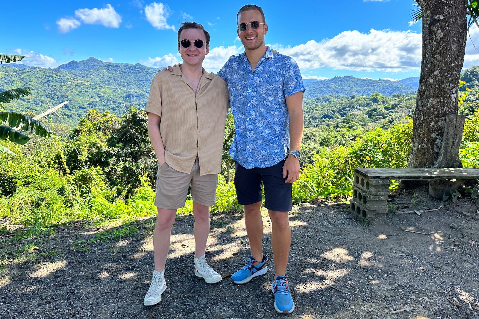 Tanner Saunders and his friend Luis in Puerto Rico