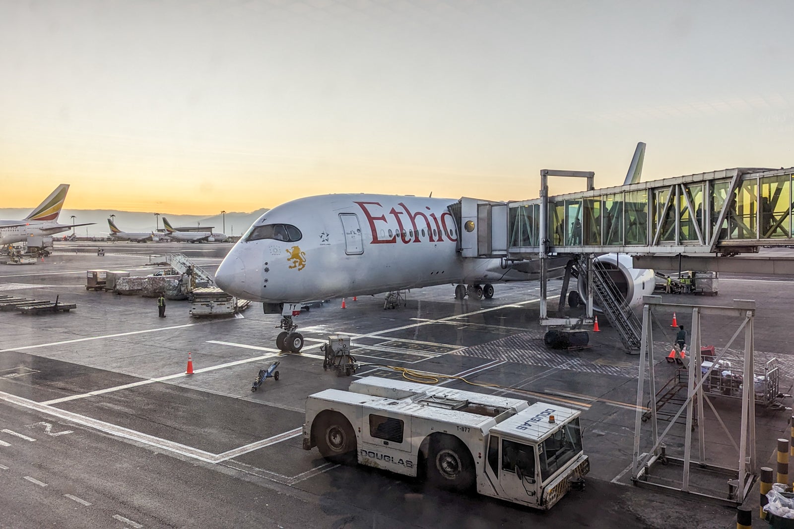 Ethiopian Air plane at gate