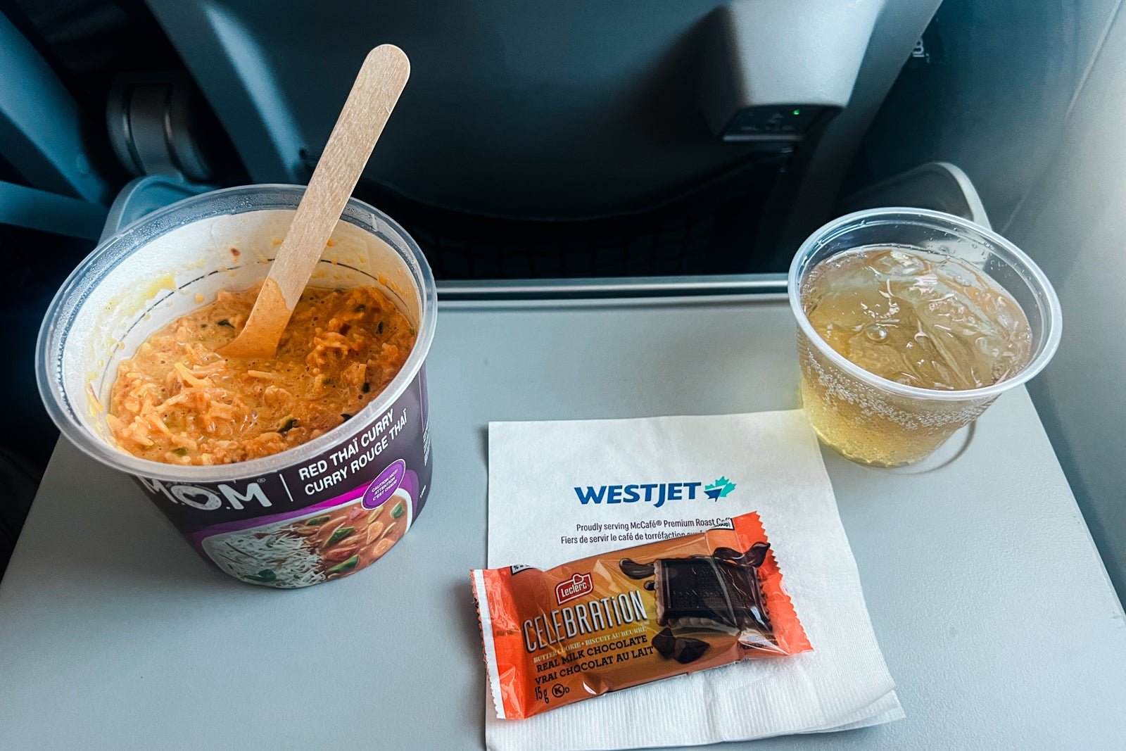 food on plane tray