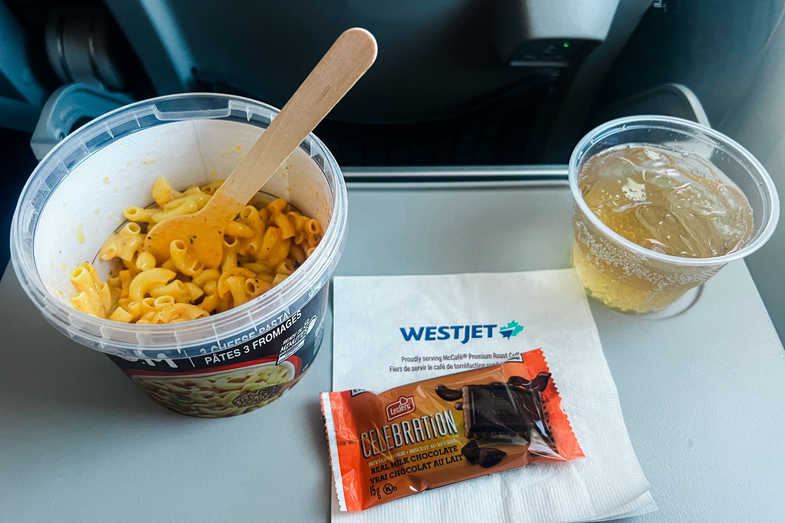 food on plane tray