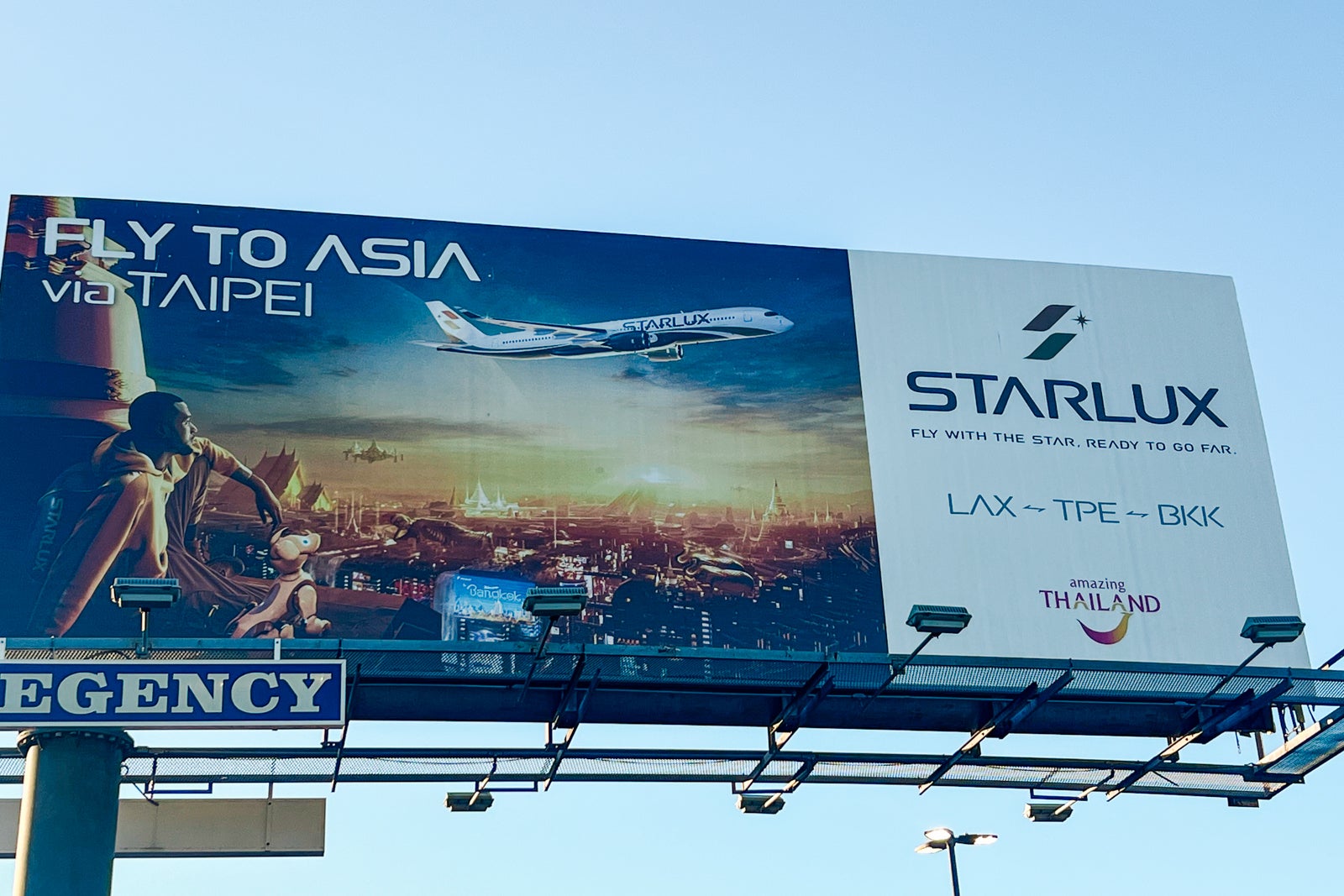 Billboard for Starlux at Los Angeles International Airport (LAX). 