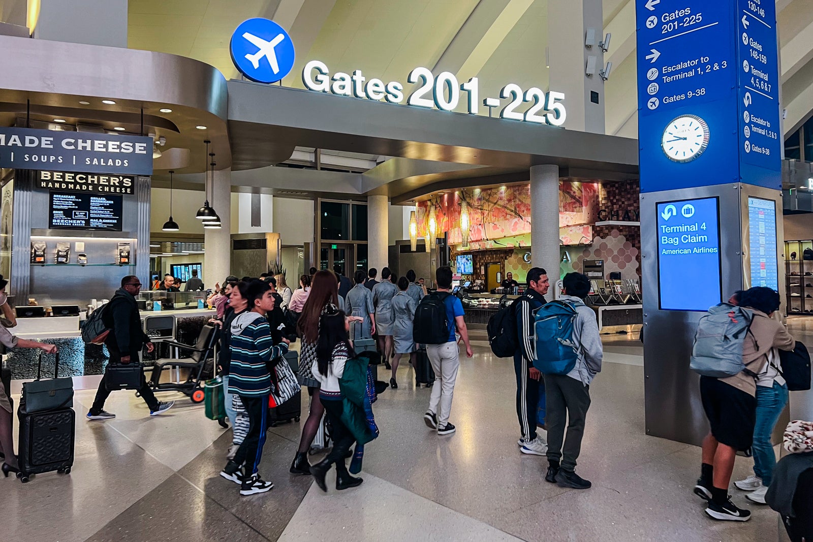 Signage for gates 201-225 at LAX. 