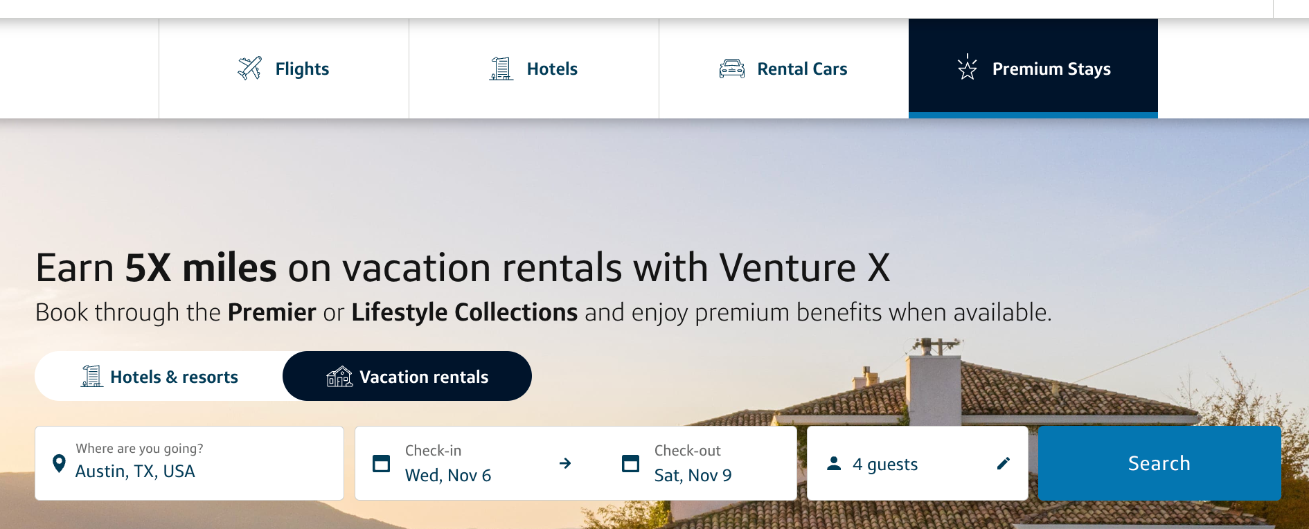 capital one booking page