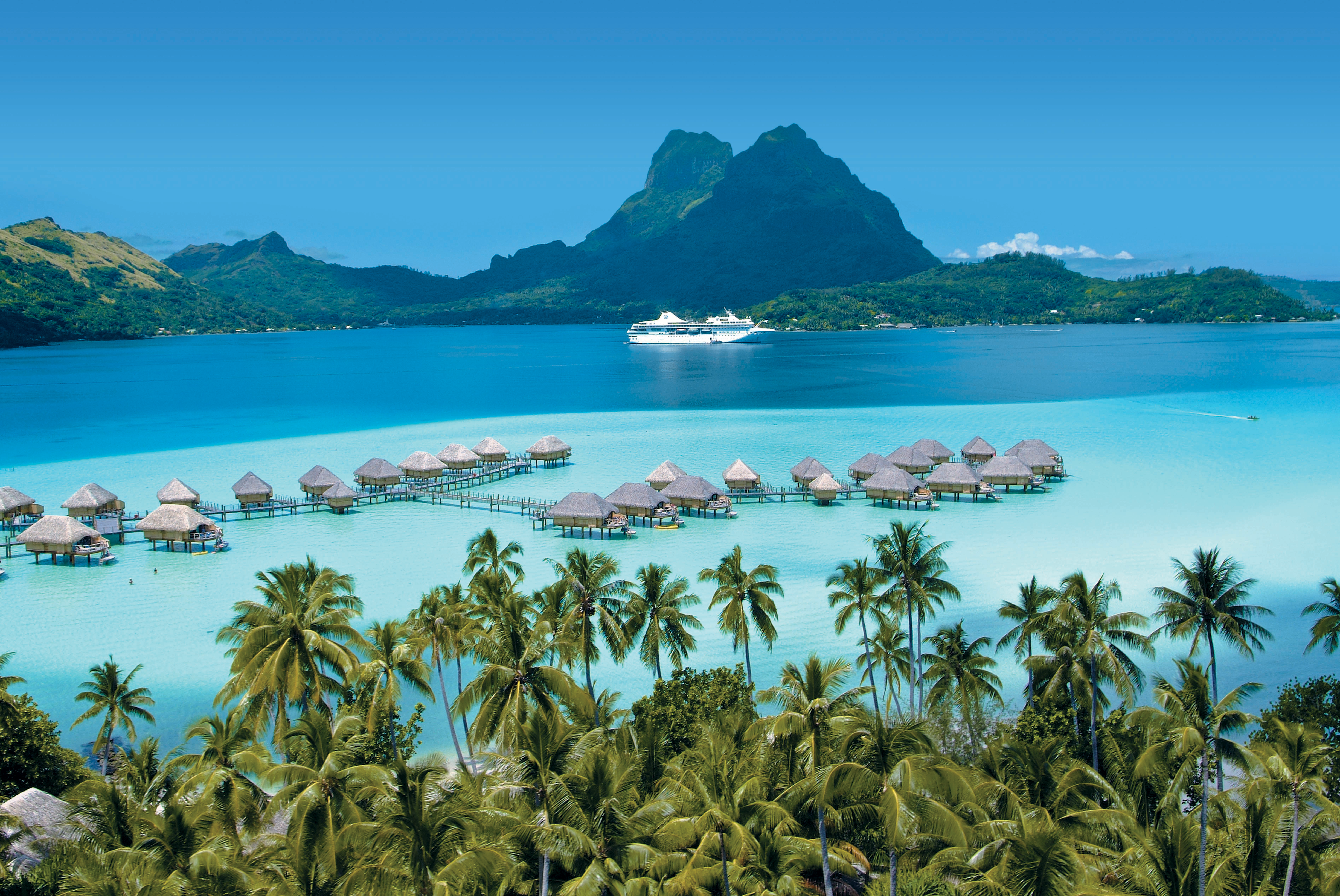 The cruise ship m/s Paul Gauguin at Bora Bora