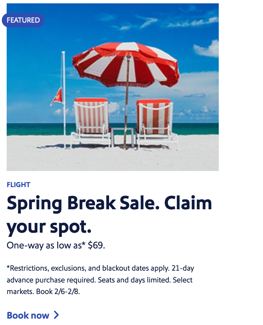 spring break sale banner