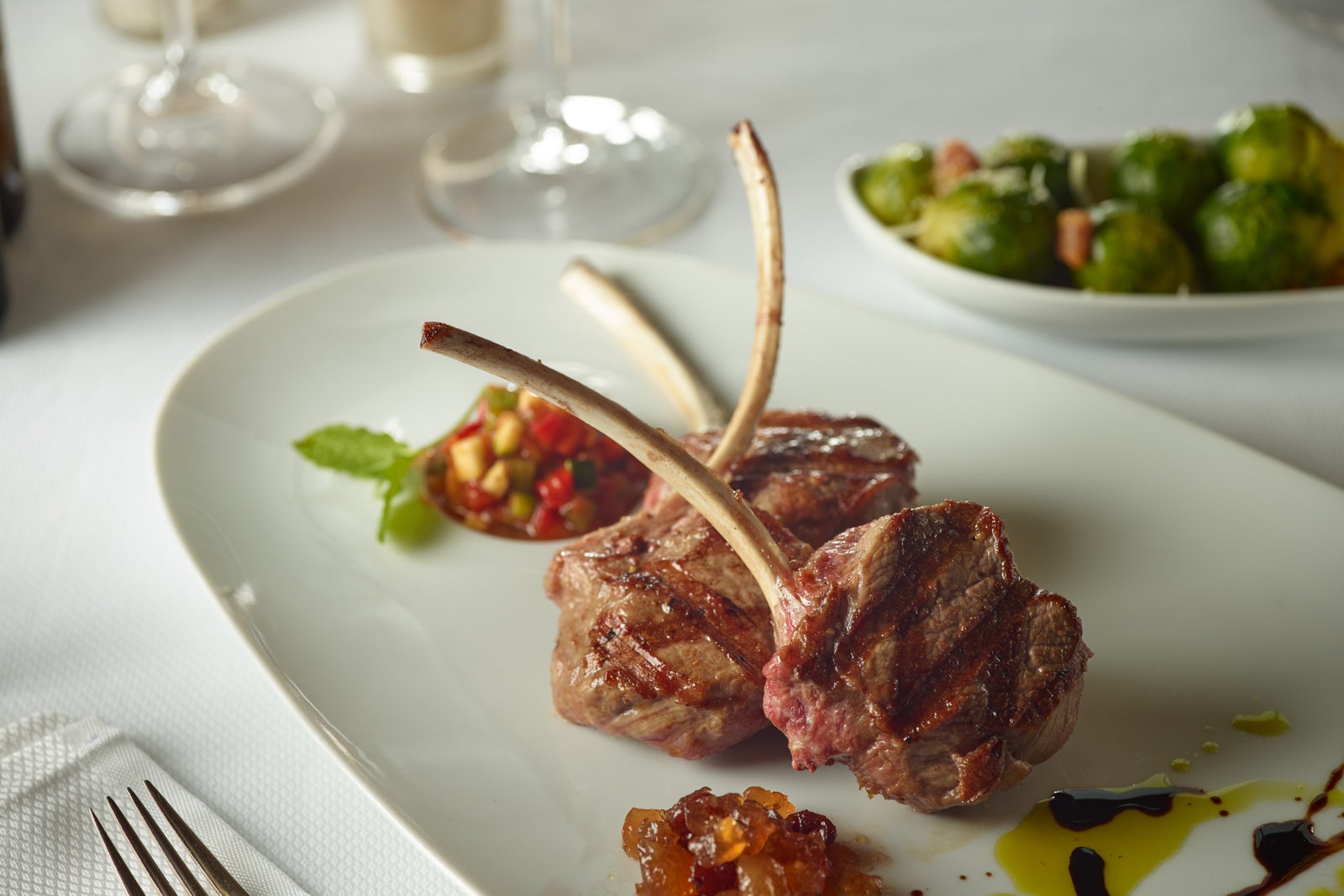Lamb chops from cruise ship specialty restaurant