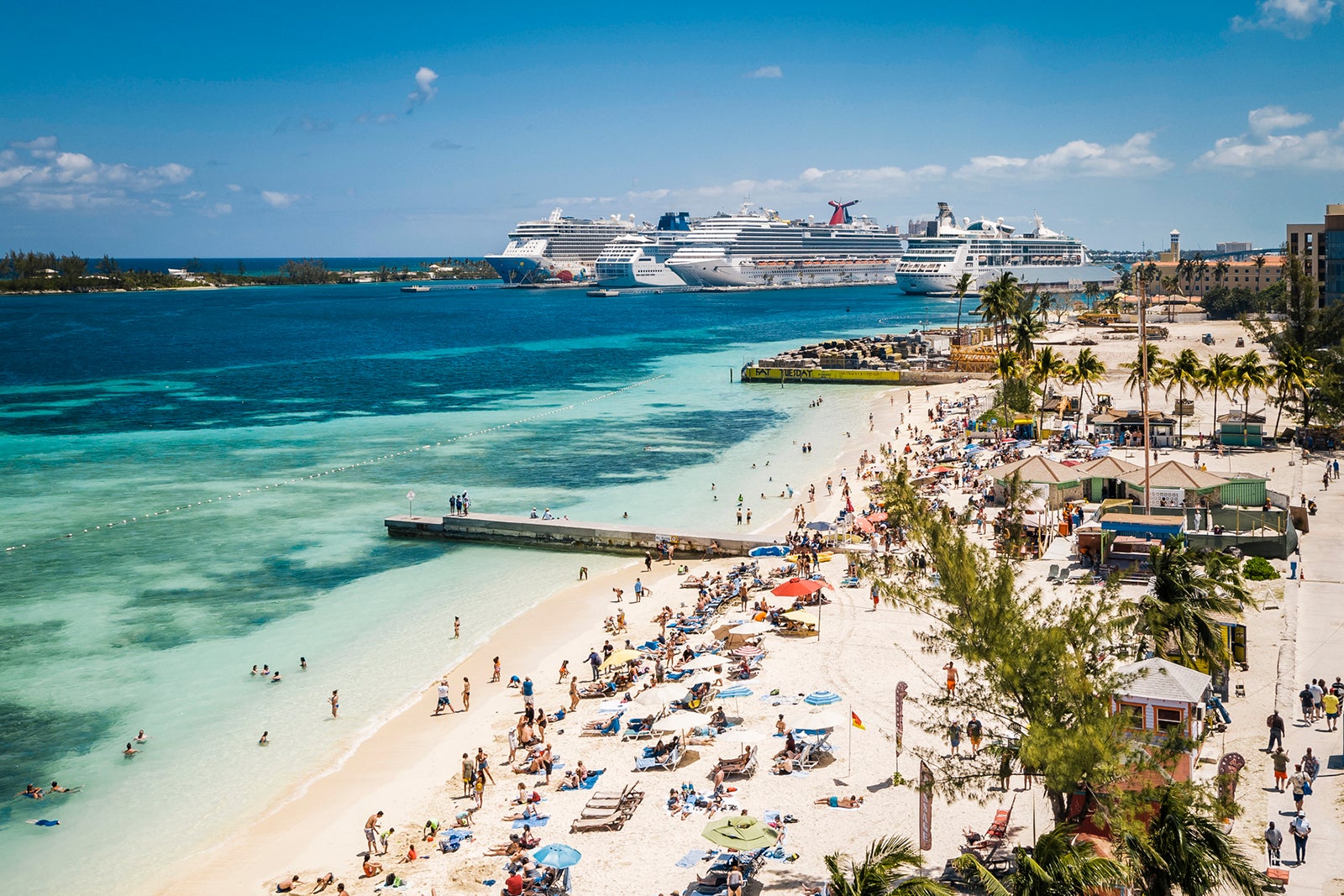 Aerial view of Junkanoo Beach Nassau