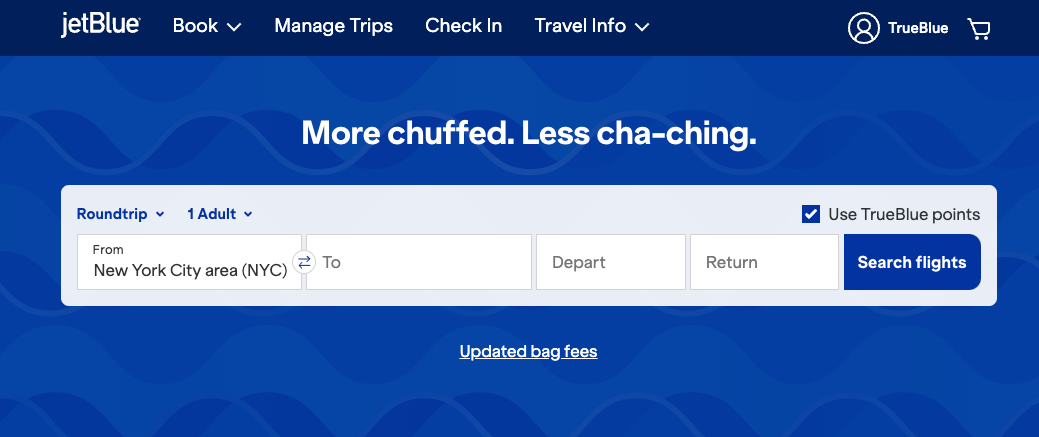 jetblue booking page