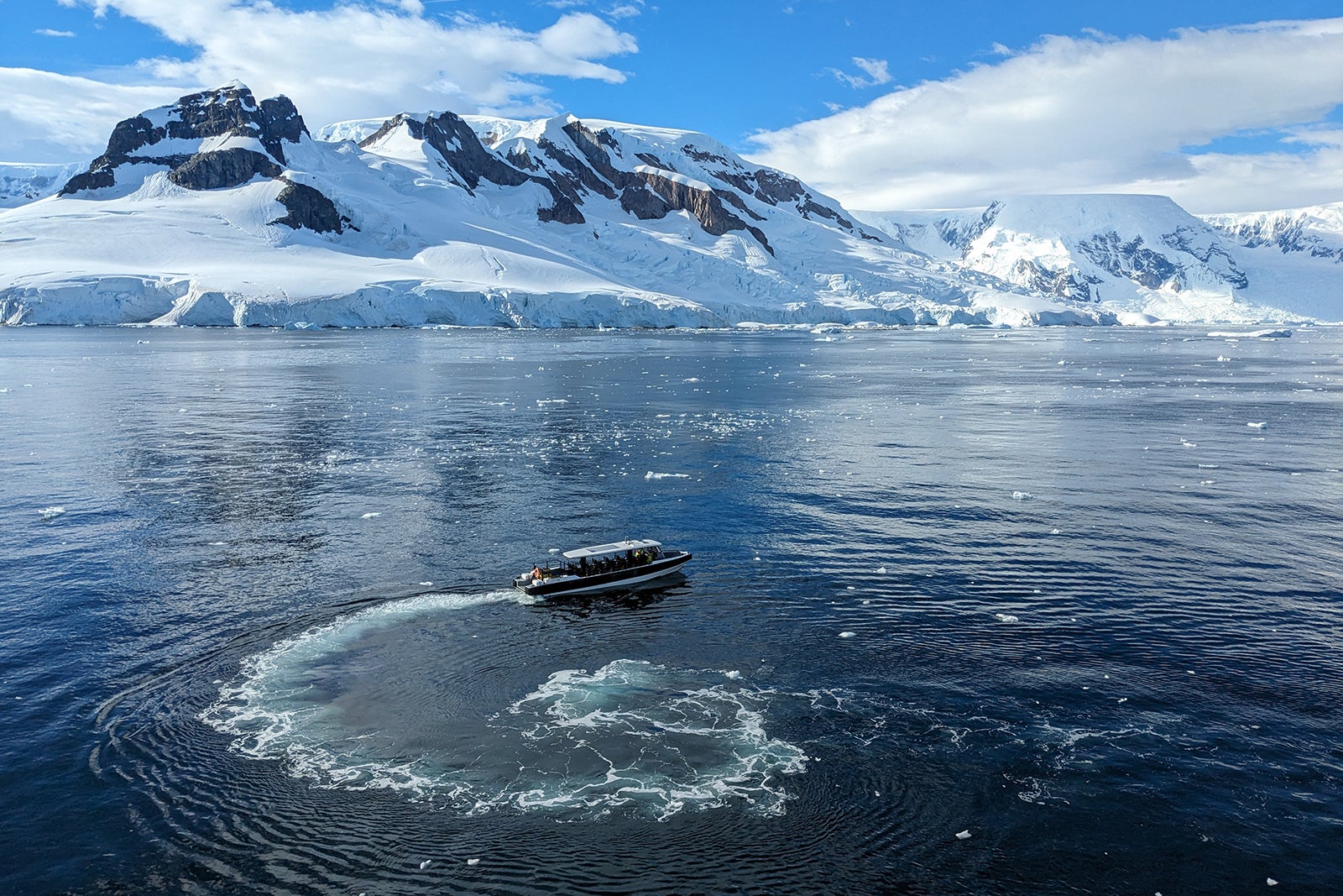 Viking Polaris special operations boat in Antarctica.