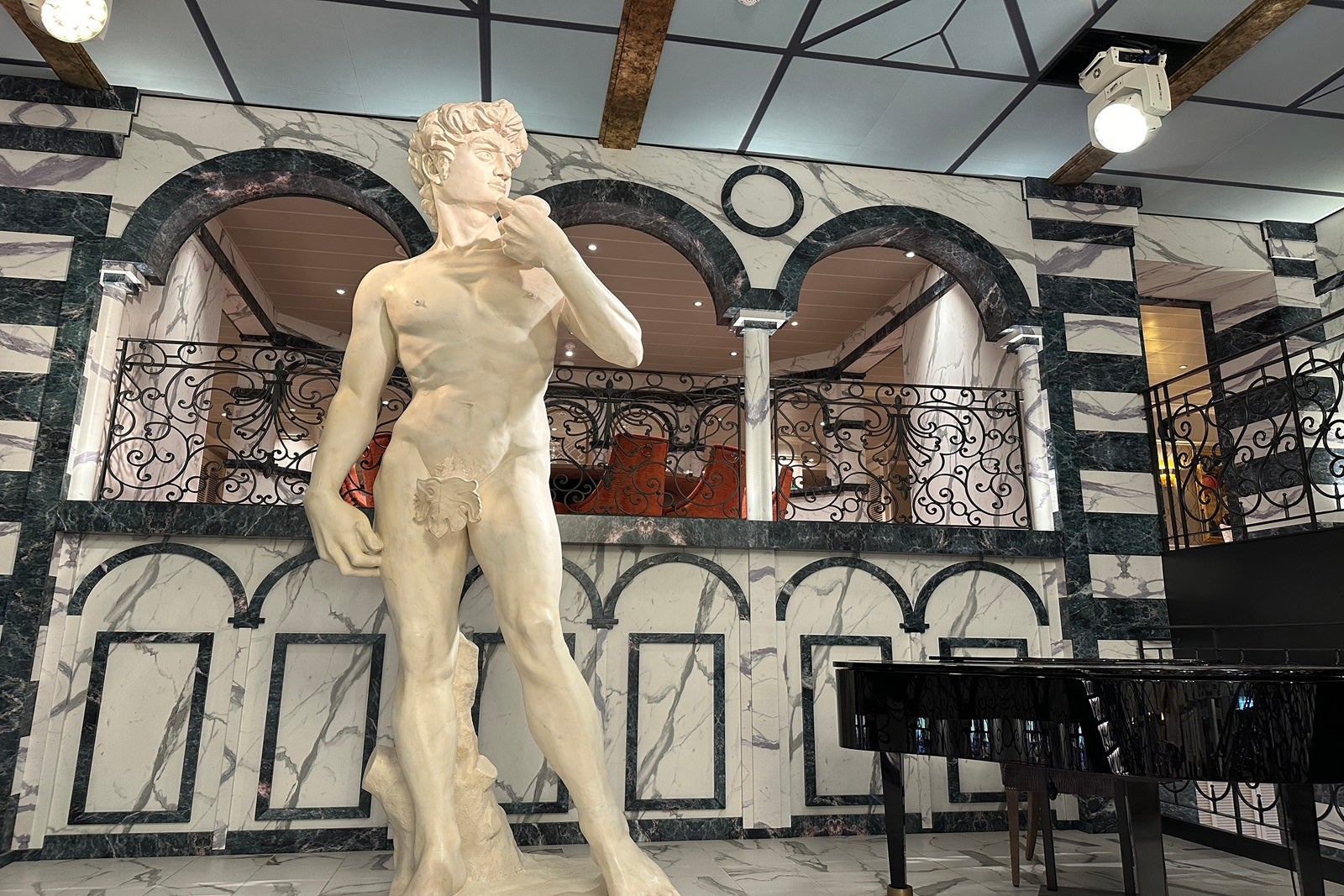 A replica of Michelangelo's David statue