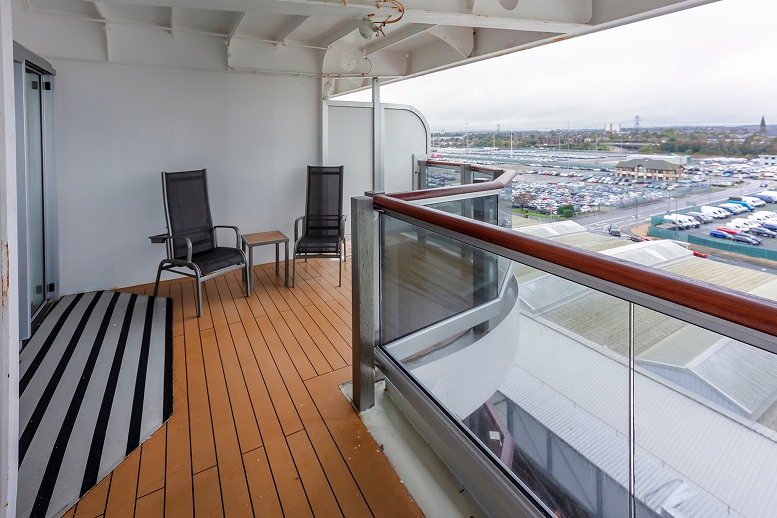 An accessible balcony on a cruise ship