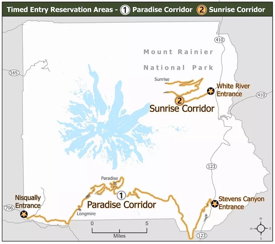 screenshot of Mt. Rainier reservation system