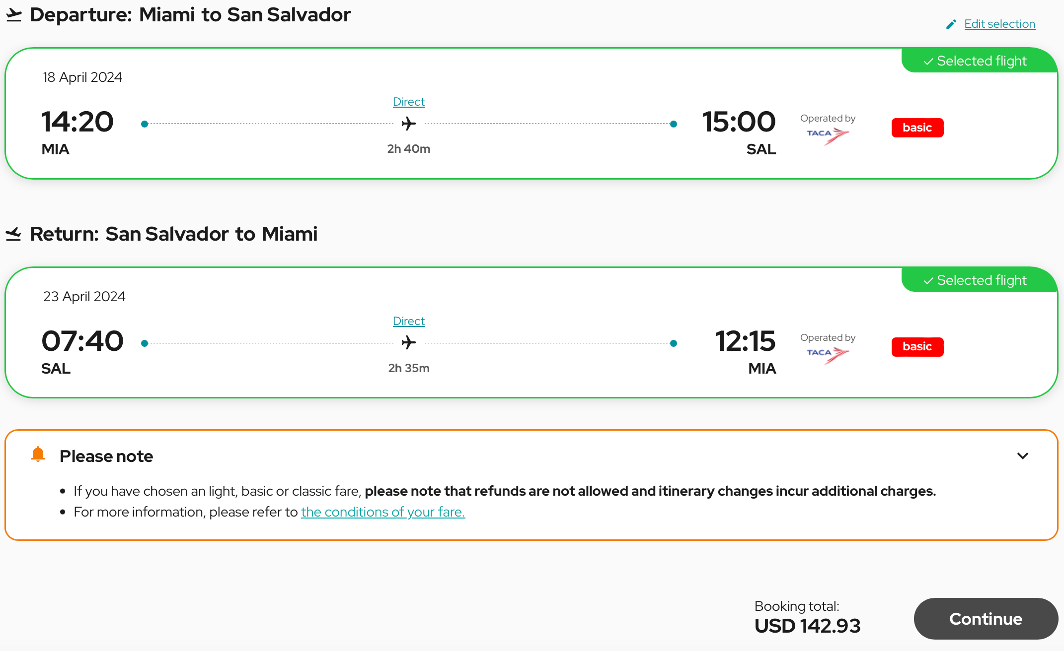 avianca website screenshot booking