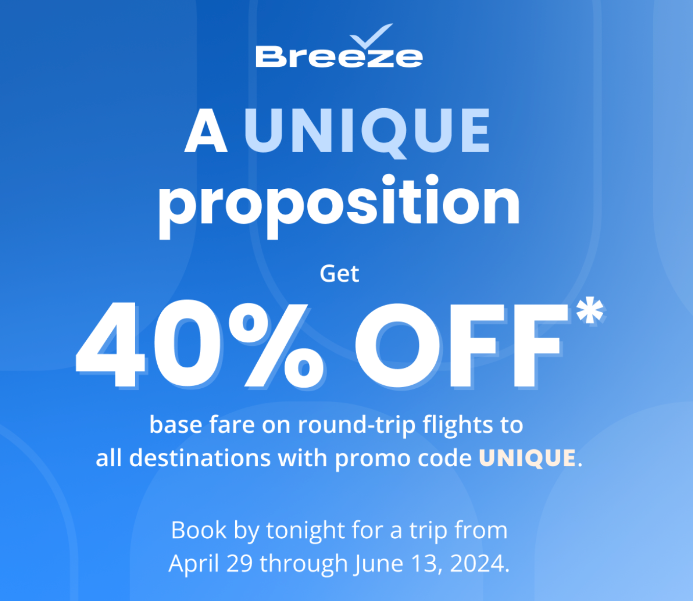 screenshot of Breeze sale promo