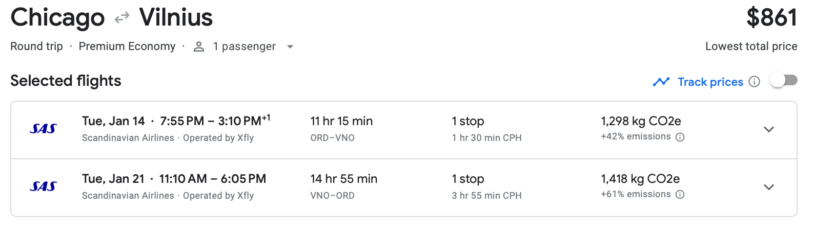 google flights screenshot