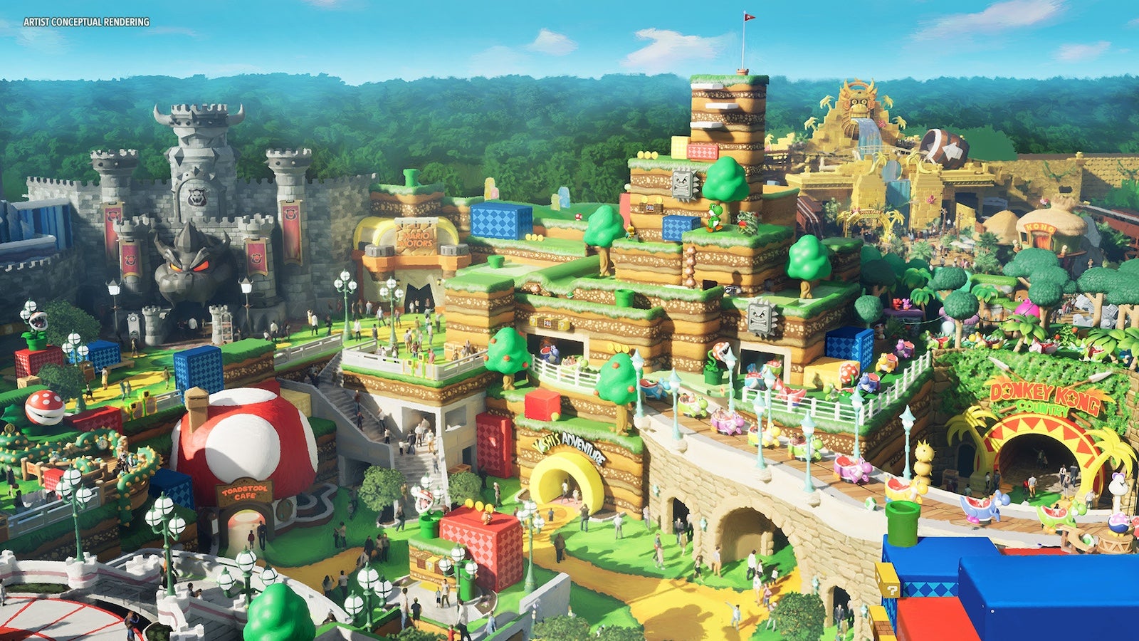 A rendering of what Super Nintendo World will look like at Universal Resort Orlando 