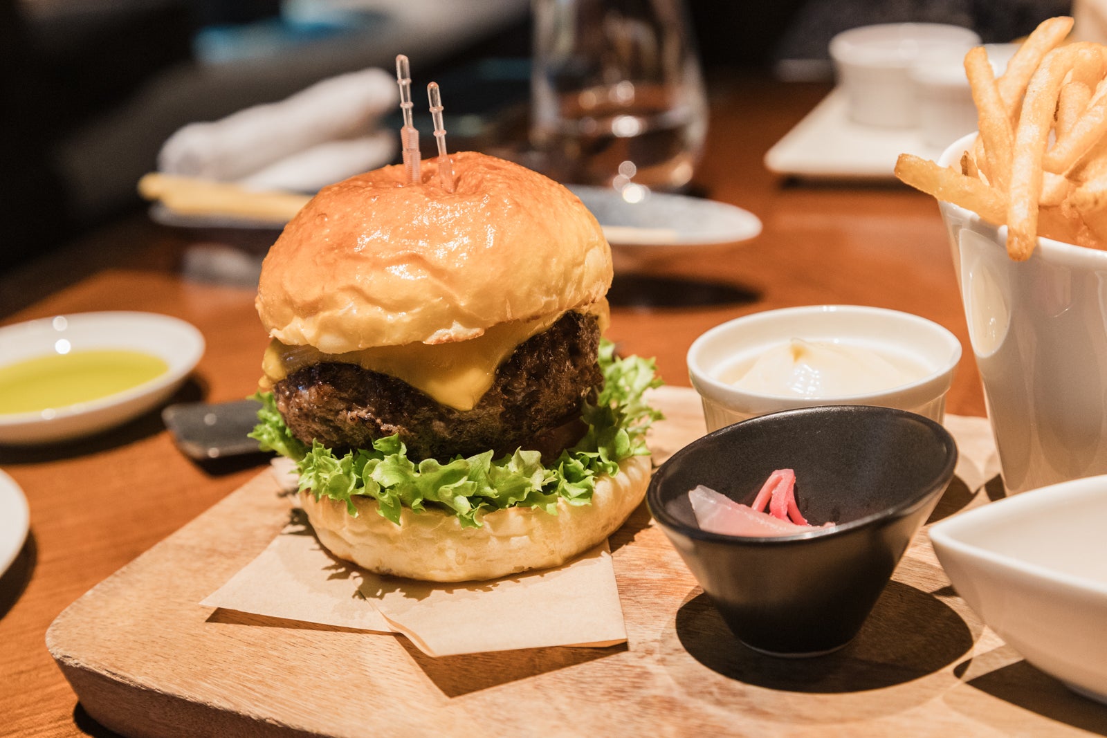 Kuroge wagyu beef burger at The Ritz-Carlton, Kyoto Lobby Lounge