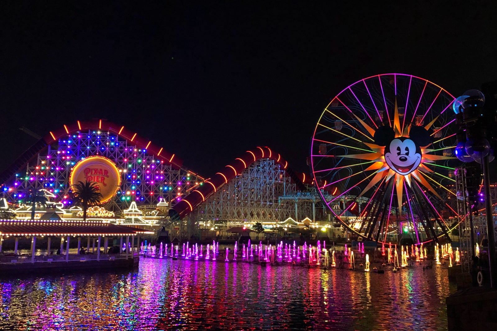 Disney California Adventure Pixar Pier at Night