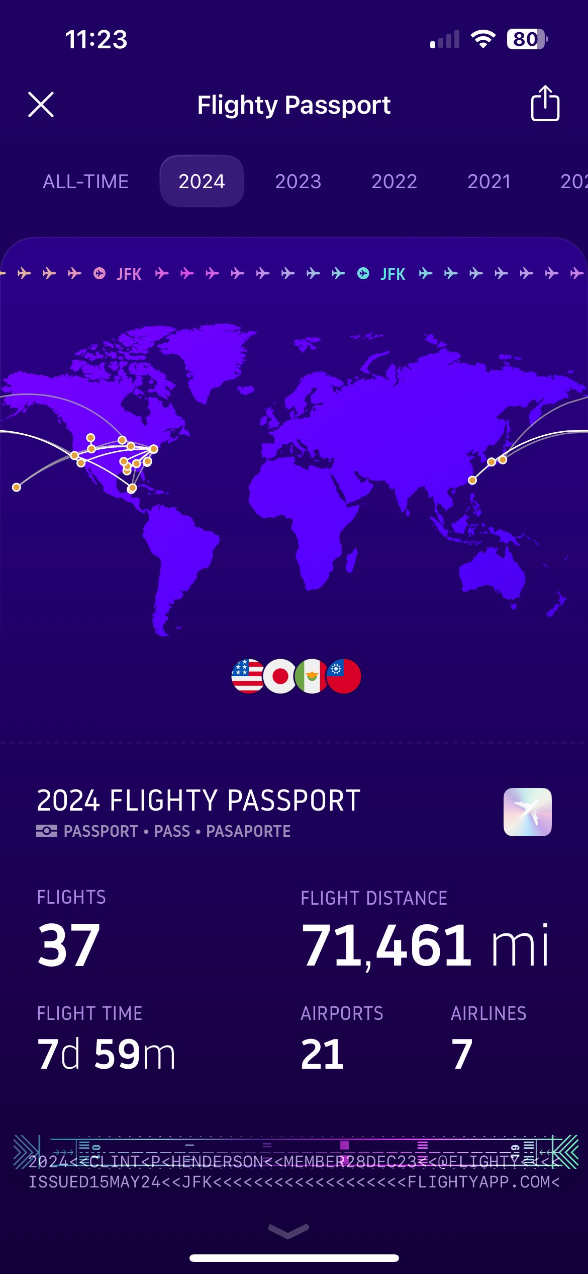 Flighty 2024 tracker. FLIGHTY