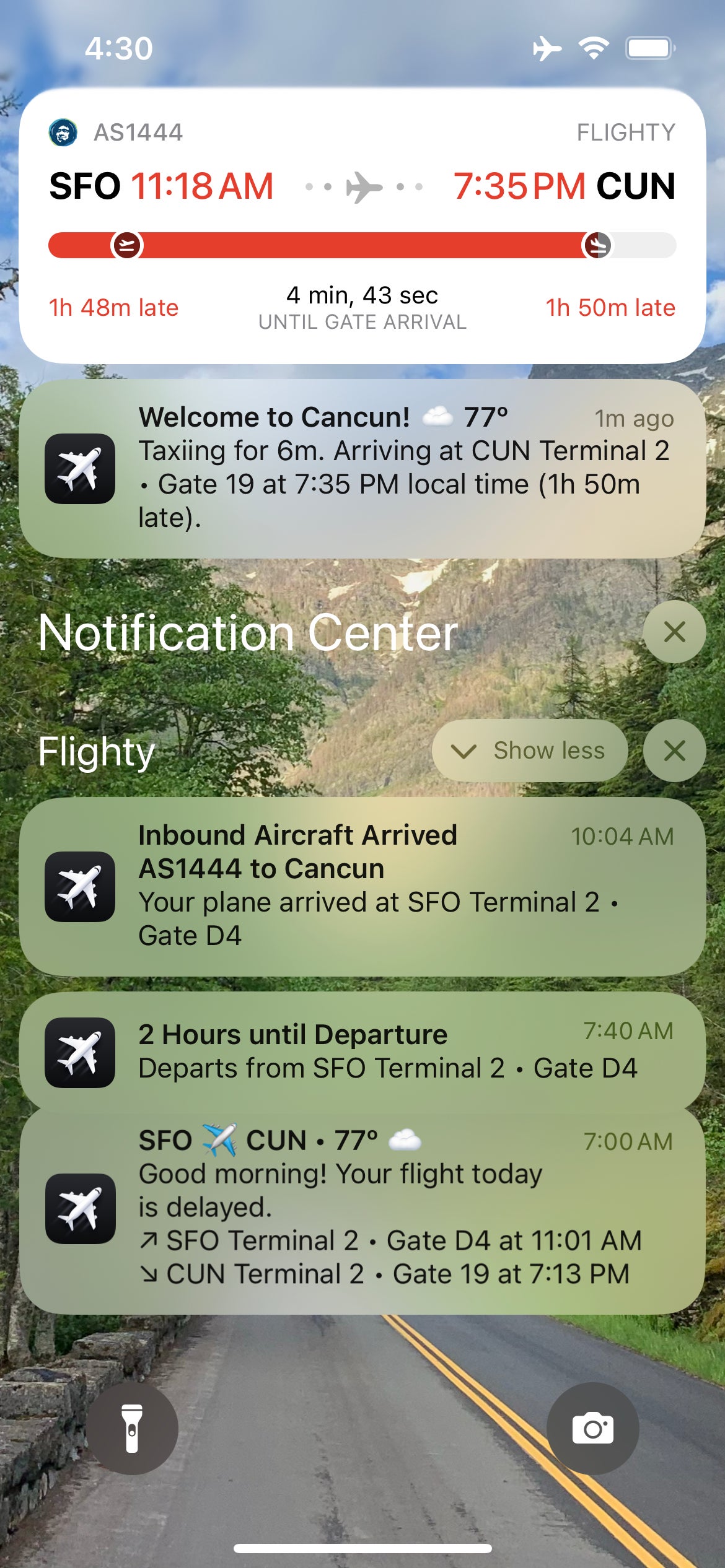 Flighty delayed flight notification. FLIGHTY