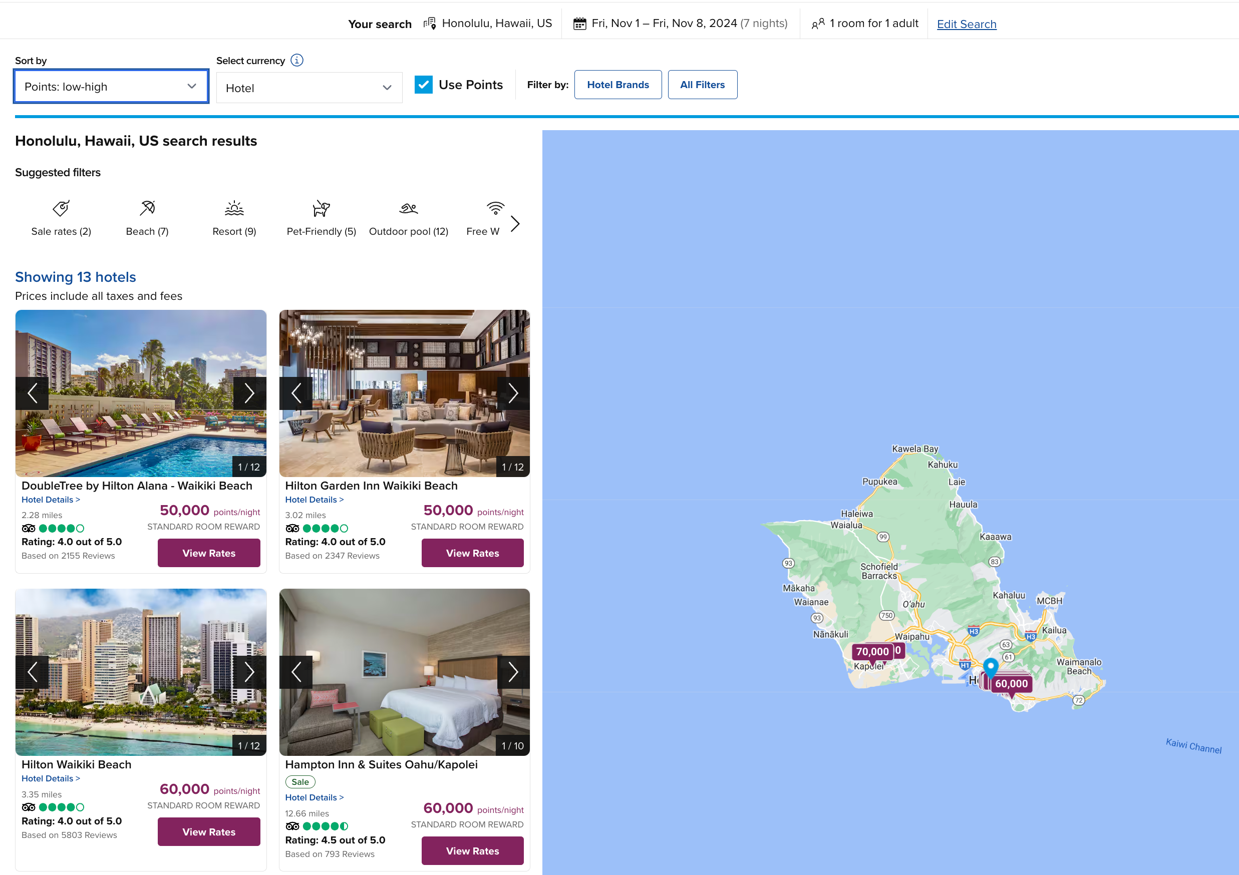 Hilton hawaii hotel booking page