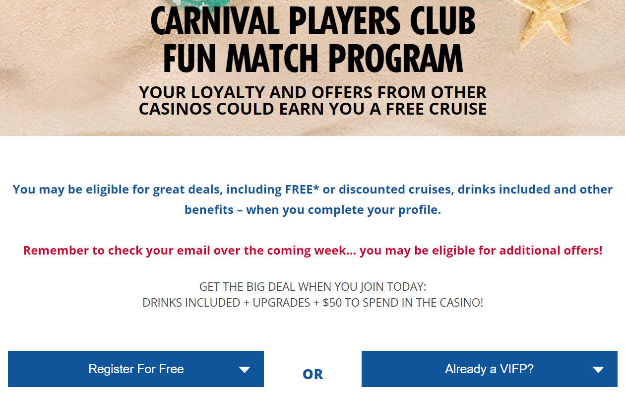 Register for Carnival Players Club