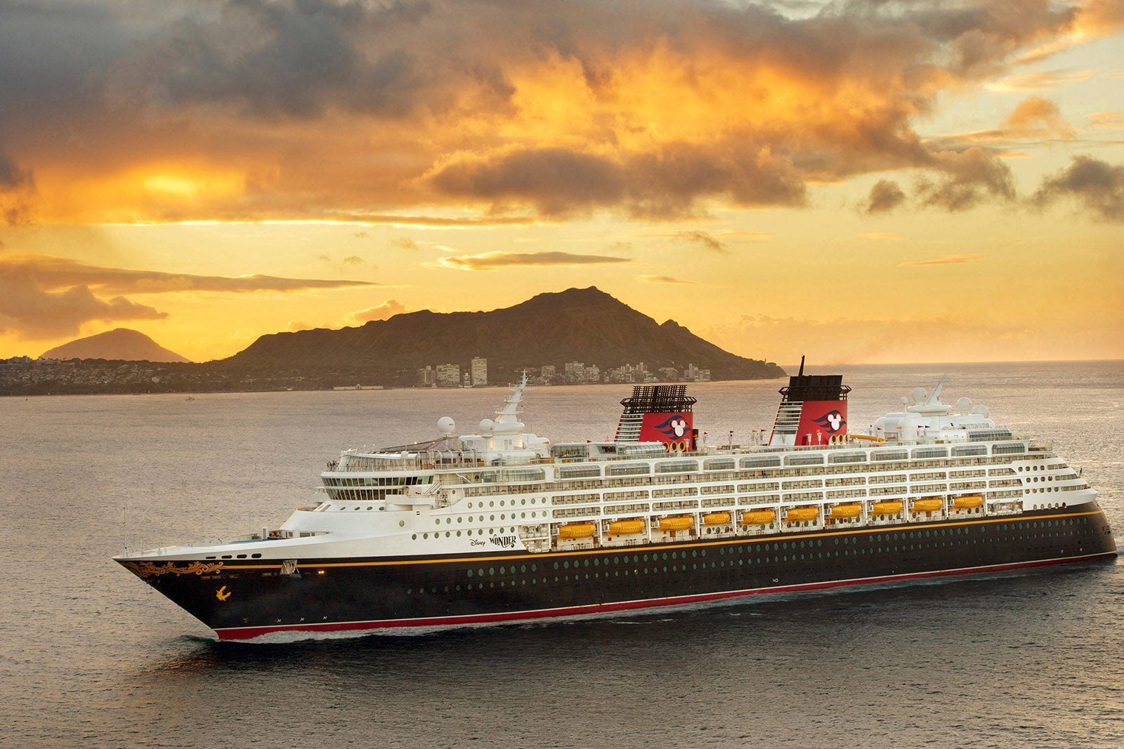 Disney Wonder cruise ship sailing