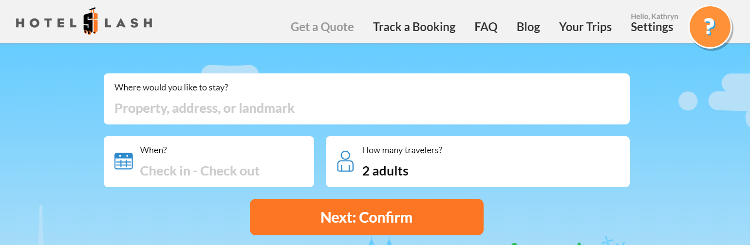 Getting a HotelSlash quote