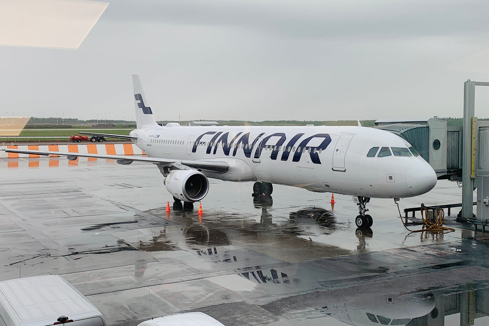 Finnair plane at gate