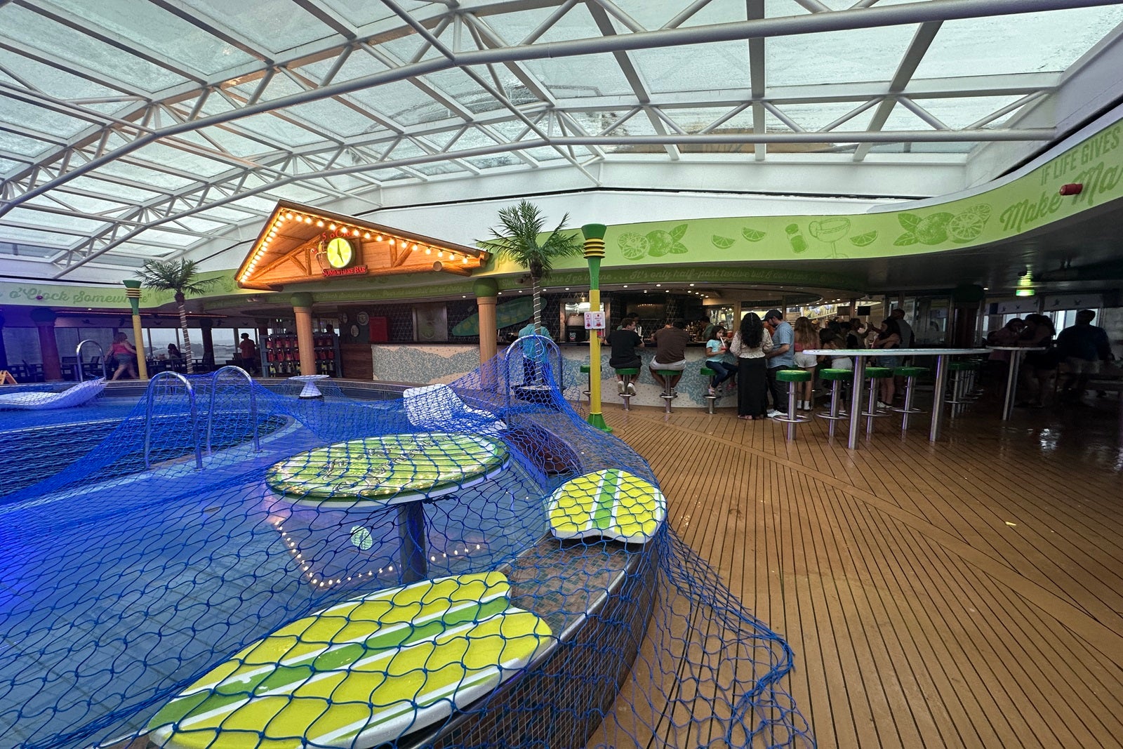 A pool bar on a cruise ship